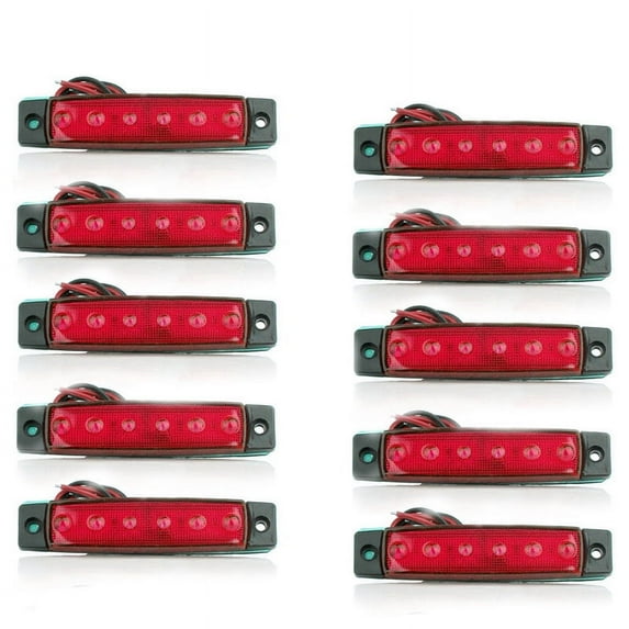 10 PCS 6LED/pc AUTO SignalSide Marker Lamp Rear Lights Clearance Tail Lights for Bus Truck VanRV Lorry