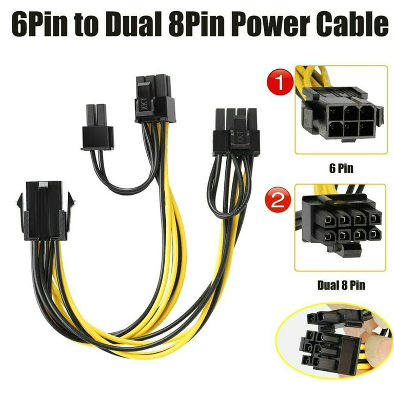 Power cable/adapter for PC graphics card, 6-pin PCI-E/PCI Express