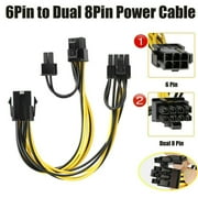 10 PCS 8 Pin CPU 2 GPU EPS to Dual 6+2 Pin PCI Express Adapter Power Cable PCIE Y - Splitter Extension Cable