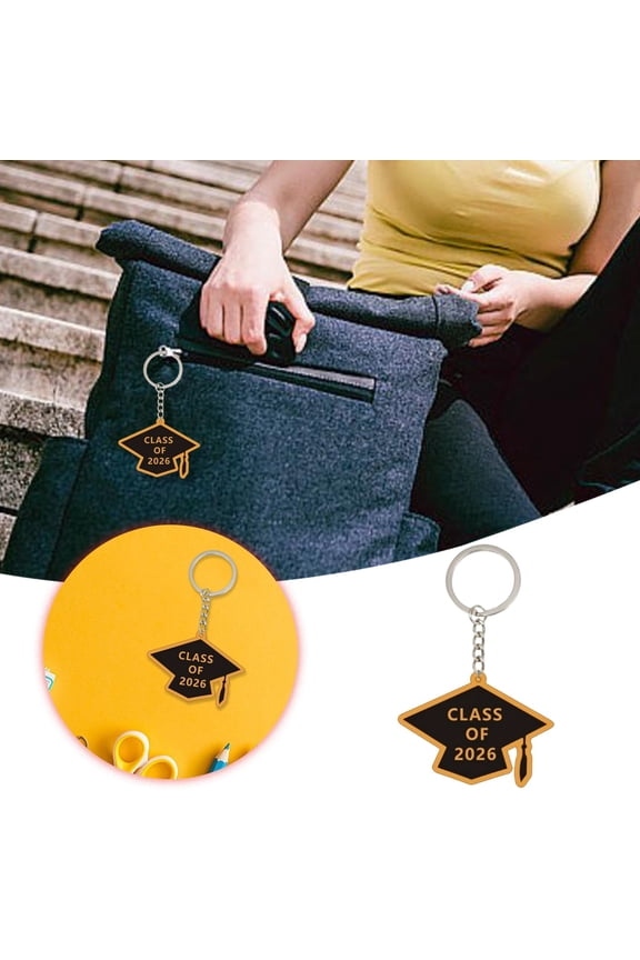10 PCS Acrylic Keychains for Class of 2026 Graduation, Featuring Grad Cap Design