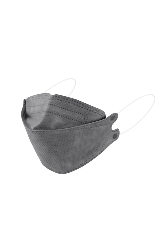 10 PCS Adults Disposable KF94 Face Masks, 4-Ply 3D Fish Type Protective Masks with Adjustable Nose-Clip & Elastic Ear Loops for Daily Use (Gray)