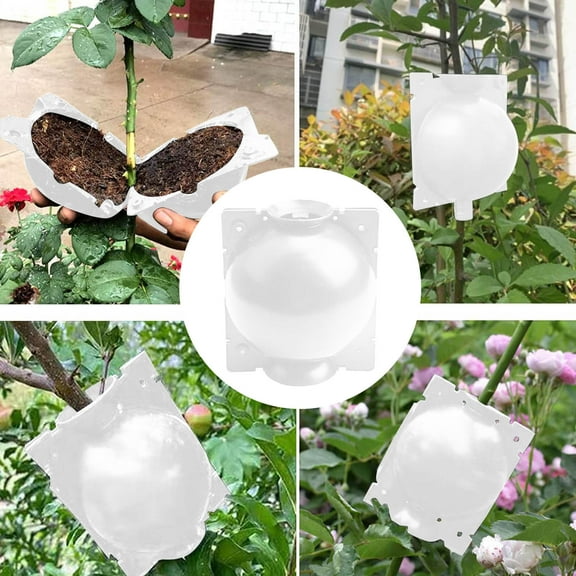 10 PCS Air Layering Propagation Kit,Reusable Grafting Ball,White Air Layering Pods,Rooting Ball for Fast Propagation (1.9 Inch)