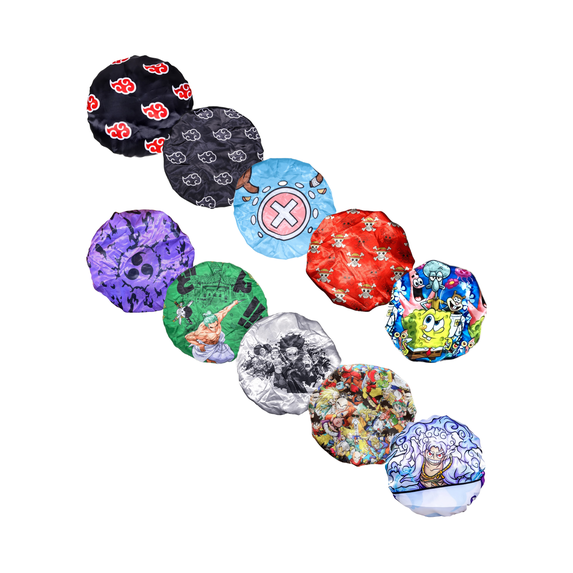 10 PCS Anime Bonnet Design with Elastic Soft Band