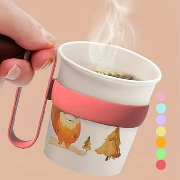 10 PCS Anti-Scalding Holder, Disposable Cups Holde,Paper Cup Bracket with Handle,Fashion Cup Holder,Comfortable to Hold,Small Items to Improve The Quality of Life,for Cold Hot Water Drinks