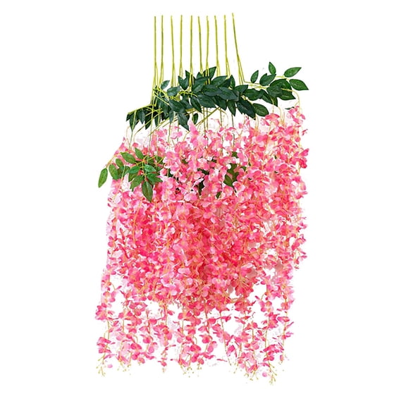 10 PCS Artificial Wisteria Vine - Ratta Hanging Garland Silk Flowers String for Party, Home, and Wedding Decor - Total 78.74 Inch Realistic Floral Arrangements for Indoor and Outdoor Use