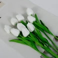 thumbnail image 1 of 10 PCS Artificial Tulip Flowers, 13 Inch Real Touch PU Faux Tulips Stems, Multicolor Spring Bouquet for Easter, Mother's Day, Valentine's Decor, Wedding, Gifts and Home Floral Arrangements, 1 of 5