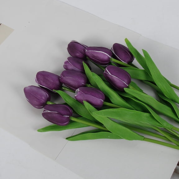 10 PCS Artificial Tulip Flowers 13" Real Touch PU Tulips Bouquet, Multicolor Flowers for Floral Arrangements, Easter, Mother's Day, Spring and Valentine's Day Decorations