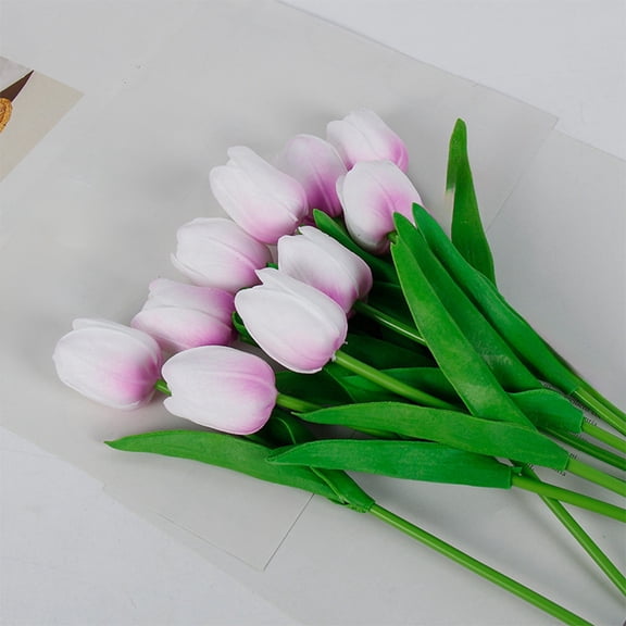 10 PCS Artificial Tulip Flowers 13" Real Touch PU Tulips Bouquet, Multicolor Flowers for Floral Arrangements, Easter, Mother's Day, Spring and Valentine's Day Decorations