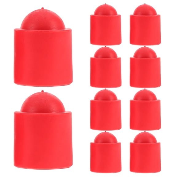 HINTRMENT 10Pcs Easy Install Red Rubber Sleeve Cue Stick Tail Protectors for Pool Cues