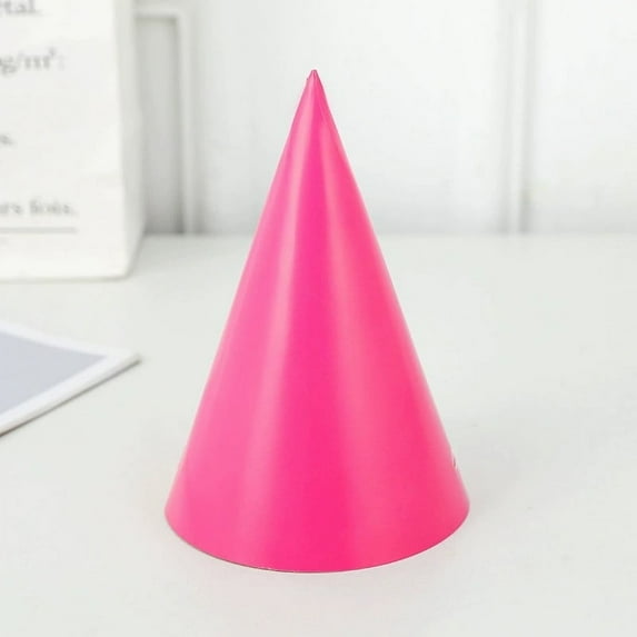 10 PCS Birthday Party Cone Hats Colorful Mini Party Paper Hats, Celebration Headwear for Kids, Adults, Baby Shower, New Year, Christmas, Anniversary Hot Pink