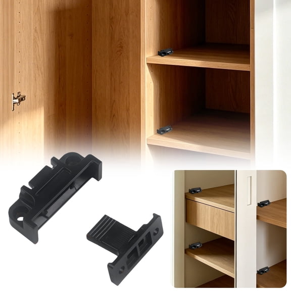 10 PCS Black Quick Release Plastic Panel Fasteners Furniture Connector Bracket Detachable Roman Column Cabinet Wall Panel Mounting Clip Hidden Furniture Joint Clips