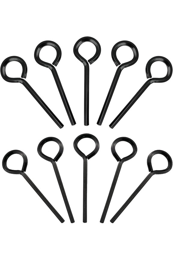 10 PCS Black Standard Hex Dogging Key with Full Loop,5 PCS(1/8'')/5 PCS(5/32'') Metal Allen Wrench Keychain Keyring Set, Metal Wrench Door Key for Push Bar Panic Exit Device