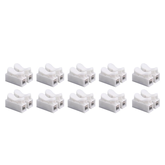 10 PCS CH-2 Quick Connect Wire Terminals, 6A 220V Reusable Branch Parallel Connectors For Flexible And Hard Wires, Tool-Free Electrical Junction For Auto, Lighting, Hobby Projects