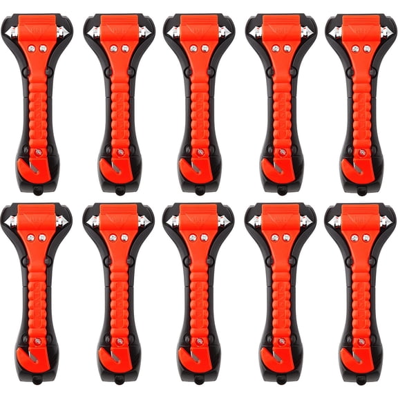 10 PCS Car Safety Hammer Emergency Escape Tool Auto Car Window Glass Hammer Breaker and Seat Belt Cutter Escape 2-in-1 for Family Rescue & Auto Emergency Escape Tools