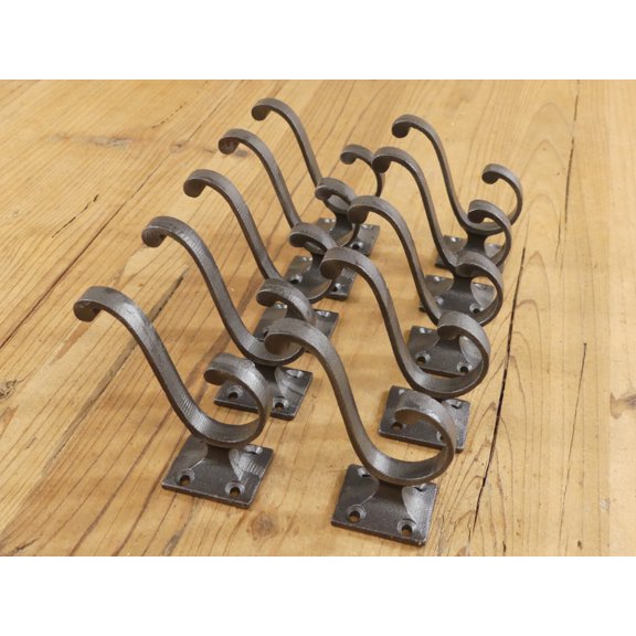 10 PCS Cast Iron Vintage Style Coat Hooks Hat Hook Rack Hall Tree Restoration