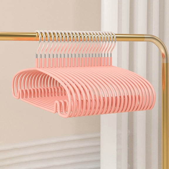 10 PCS Clothes Hangers - Non-slip Non-marking Thicker Models Without Shoulder Corner Drying Rack Household Clothes, 15.7 x 7.5 x 2 in, (Pink), JASKFLY