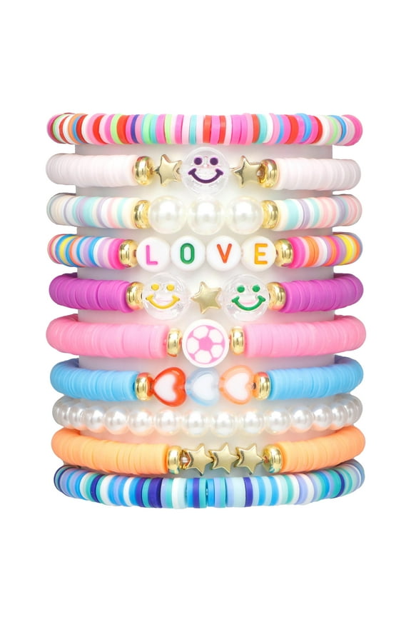 10 PCS Colorful Friendship Bracelets for Teens & Women,Summer Boho Glam Jewelry Gifts for Her