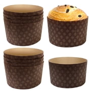 10 Pack Corrugated Paper Panettone Molds   Disposable Pastry Paper Baking Molds for Holiday Bread, Cakes and Desserts, Heat-Resistant Baker's Supply for Home and Professional Use
