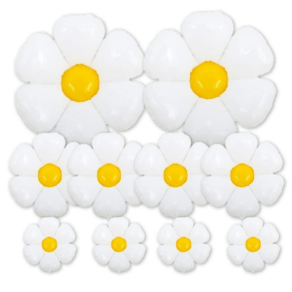 10 PCS Daisy Balloons White Daisy Flower Balloons Party Decorations Balloon Birthday Wedding Baby Shower Party Decorations Supplies