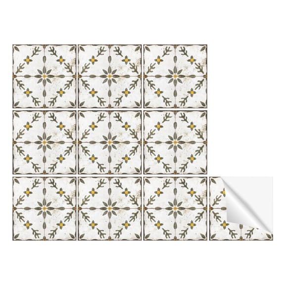 10 PCS Decorative Tile Sticker For Kitchen Bathroom 6 x 6 inch Waterproof Oil Proof Furniture Staircase Home Decor Peel and Stick Backsplash DIY Murals