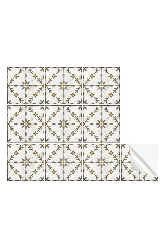 10 PCS Decorative Tile Sticker For Kitchen Bathroom 6 x 6 inch Waterproof Oil Proof Furniture Staircase Home Decor Peel and Stick Backsplash DIY Murals