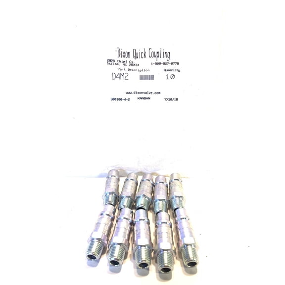 10 PCS-Dixon Quick Coupling D4M2 DF Series 1/4 NPT Male Thread Plug x 1/2 Body