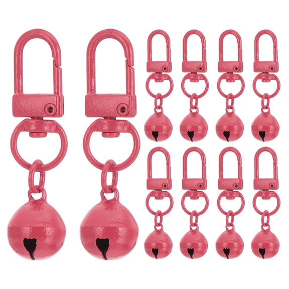 10 PCS Dog Bell, Cat Bell Dog Collar Bell Small Pet Bells Keychain Cute Bulk Loud Jingle for Dog Collar Charm Pendant Necklace Accessories DIY Crafts Christmas, Rose Red