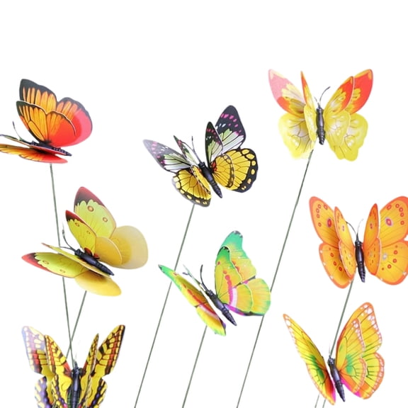 10 PCS Double Layer Butterfly Garden Stakes, Waterproof Butterfly Decorations, Assorted Butterfly Garden Decor for Yard, Patio, Lawn, Flower Beds