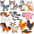 thumbnail image 1 of 10 PCS Farm Animals Refrigerator Magnets, Large Size & Full Back Fridge Magnets, Cute Toy Magnet Educational Gift, 1 of 5