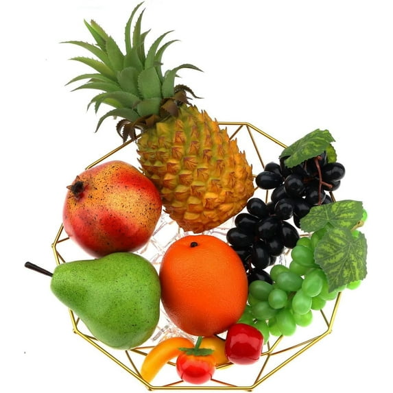 10 PCS Faux Mix Fruits Set Simulation Pineapple Orange Pomegranate Artificial Grape Pear Strawberry Home Decoration Cabinet Showcase Display Photography Props