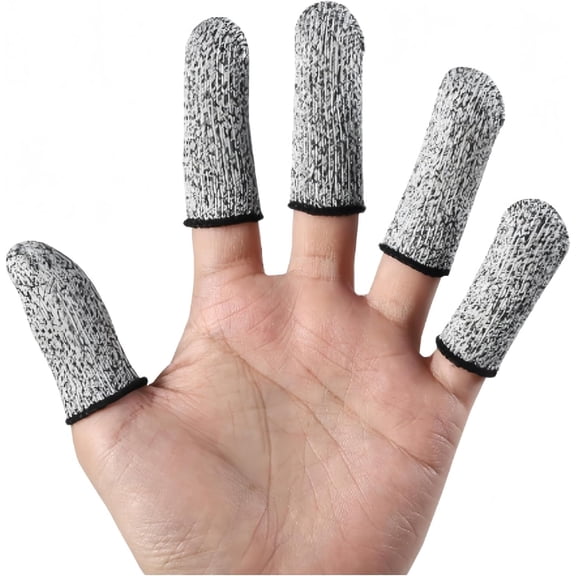 10 PCS Finger Cots Cut Resistant Protector, Finger Covers for Cuts, Gloves Life Extender, Cut Resistant Finger Protectors for Kitchen, Work, Sculpture, Anti-Slip, Reusable
