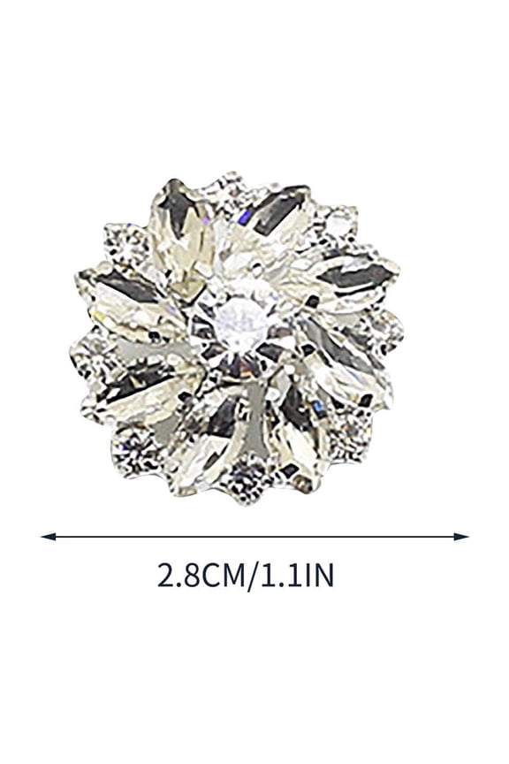 10 PCS Flower Brass Rhinestone Shank Buttons 28MM Red Crystal Sew On Buttons with 1-Hole and Flat Back, Fashion Claw Rhinestone Snowflake Buttons DIY Hand Decorated Button Shirt With Diamond