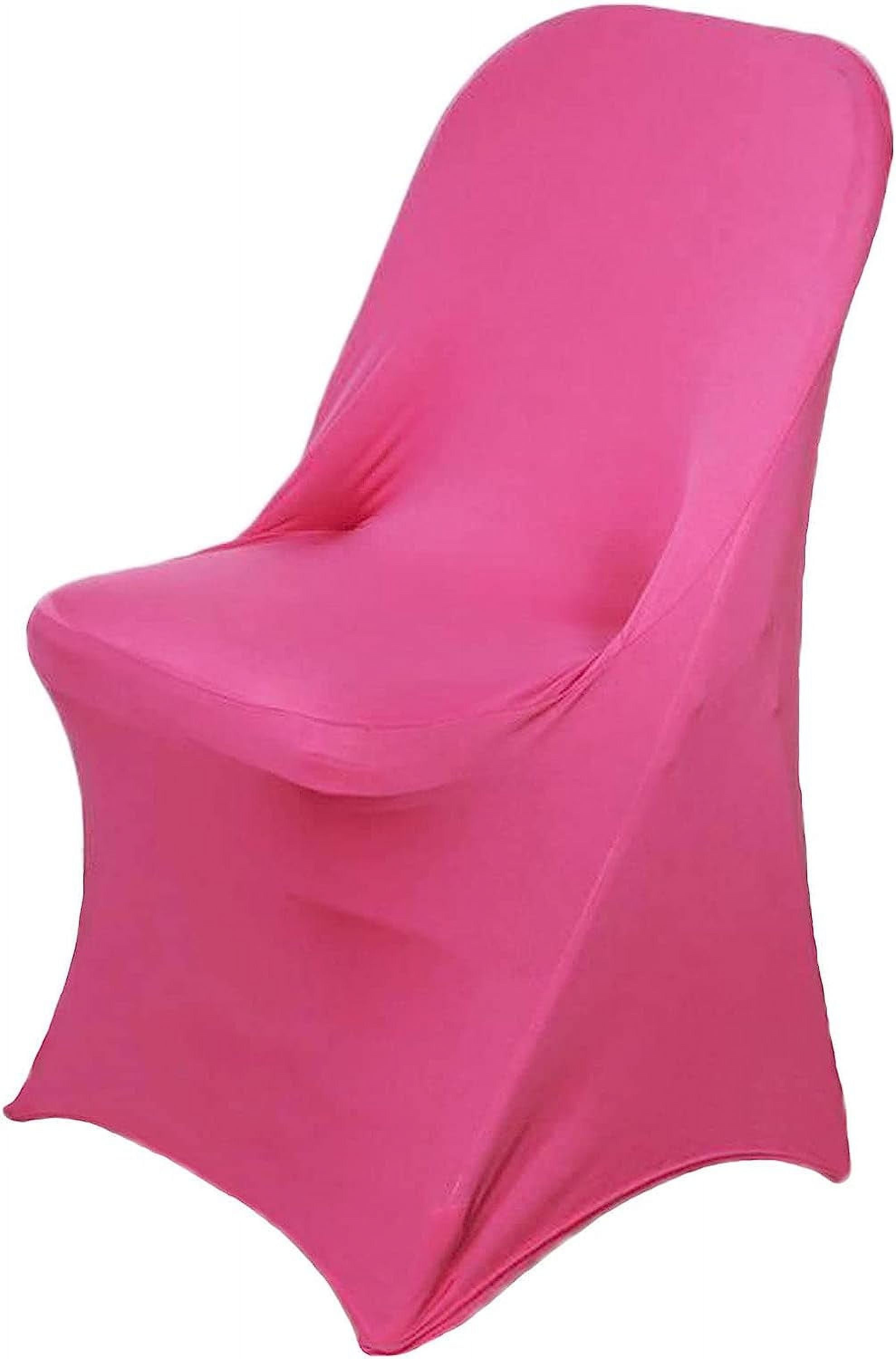 10 PCS Fuchsia Spandex Stretch Folding Chair Cover