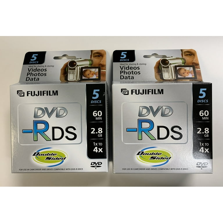 Fujifilm 10 PCS DVD-R DS Camcorder Discs, 2.8GB, 60 Minutes