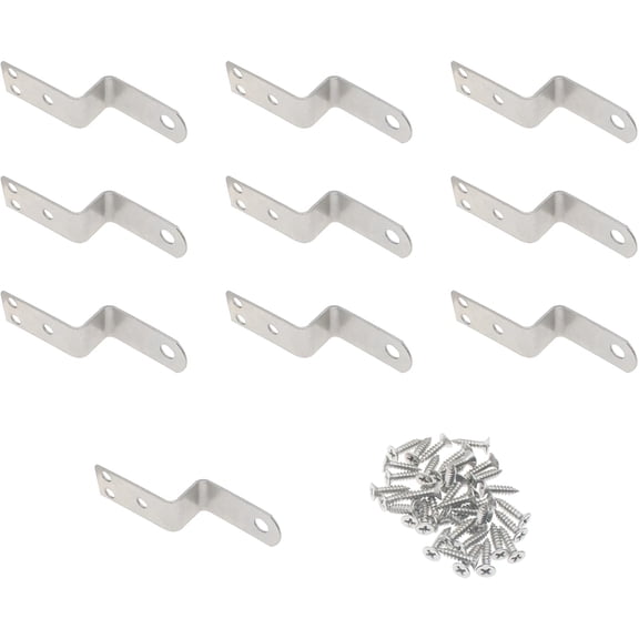 10 PCS Furniture Support Shelf Brackets Metal Z Corner Connector Silver Furniture Fasteners for Fixing Furniture or Supporting Furniture