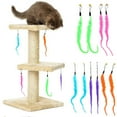 thumbnail image 1 of 10 PCS Fuzzy Worm Cat Toy,Colorful Cat Worm Toy Refills,Interactive Cats Toys for Indoor Cats, Cats Wand Attachments Replacements for Cats Kitten(Green), 1 of 8