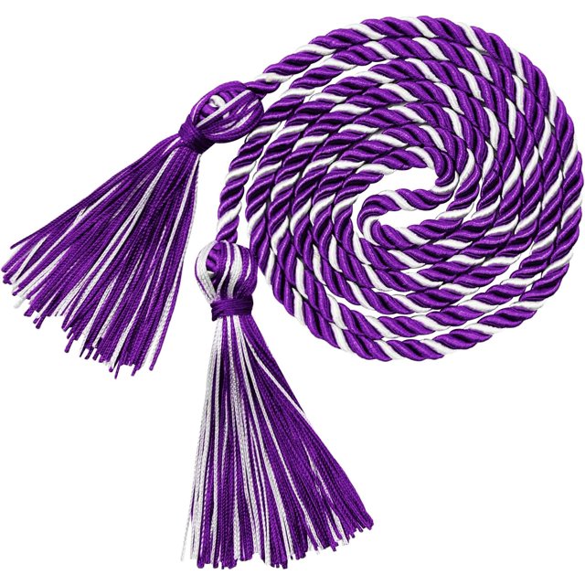 10 PCS Graduation Honor Cords Purple and White Graduation Cords, 67