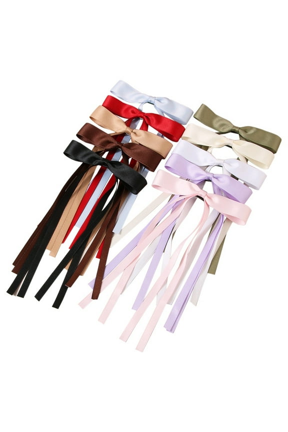 10 PCS Hair Bows for Women, Long Tail Bowknot Hair Clips, Hair Barrettes Accessories
