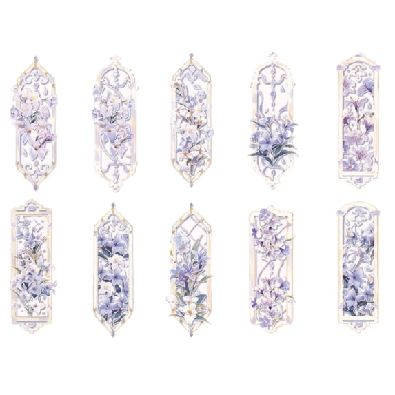 10 PCS Handmade Transparent Flower Bookmarks Set, PVC Floral Book Markers with Tassel, Boxed Gift for Book Lovers, Men, Women, Students, Birthday Present