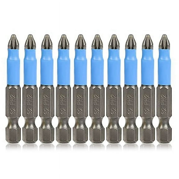 10 PCS Head Drill Bit Magnetic Screwdriver Bit Set Non-Slip Head, 1/4 Inch Hex Shank 2Inch/50mm