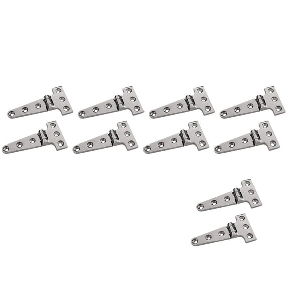 10 PCS Heavy Duty T Hinge 316 Stainless Steel Marine Grade Casting Hinge Door Hatch Hinge Boat,10 x T Hinge,silver