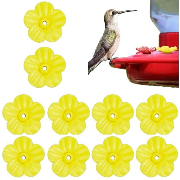 10 PCS Hummingbird Feeders Replacement Flowers, Feeding Ports Replacement Bird Feeder Replacement Parts for Hummingbird Feeder Hanging Feeder