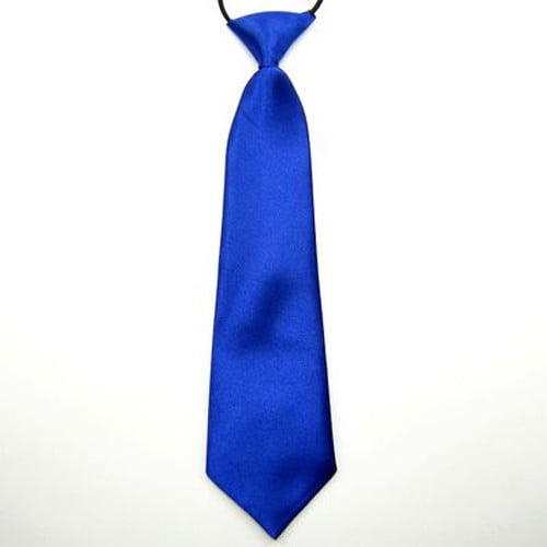 10 PCS Kid Boy Girl Solid Satin Pre-tie Elastic Necktie School Party Wedding Tie