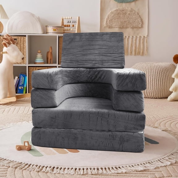 10 PCS Kids Couch with 6 Inflatable Balls Convertible Foam and Floor Cushion Sofa for Boys and Girls, Perfect Couch for Toddlers, Playrooms or Bedrooms ()