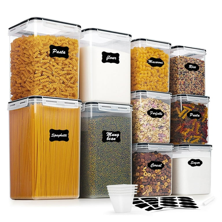 Large Food Storage Containers 5.2L / 176oz 4pcs BPA Free Plastic Airtight  Food Storage Containers for Flour Sugar