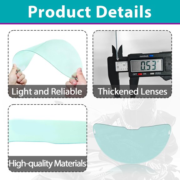 10 PCS Large Viewing Screen Replacement Lens Set for LYG-Q800D Welding Helmet, Sturdy and Durable (5PCS Round Outer Screen and 5PCS Inner Screen)$$Tools & Hardware Other