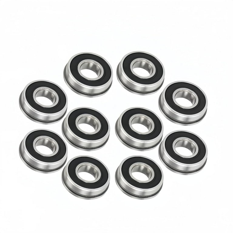 10 PCS Lawn Mower Wheel Bearings ID 1/2" x OD 1-1/8" Flanged Ball