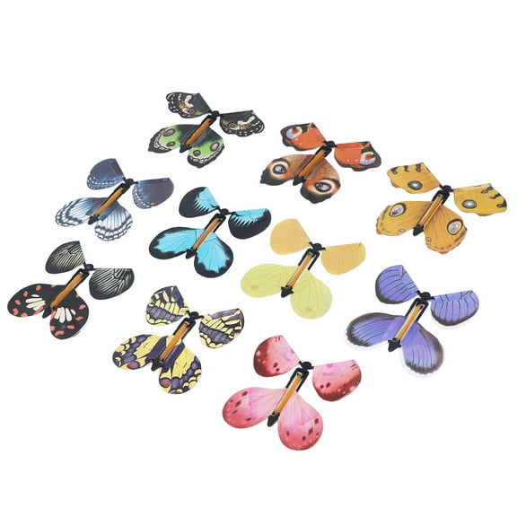 10 PCS Magic Wind Up Flying Butterfly Surprise Box, Explosion Box in The Book Rubber Band Powered Magic Fairy Flying Toy, Birthday Greeting Card Surprise Gift