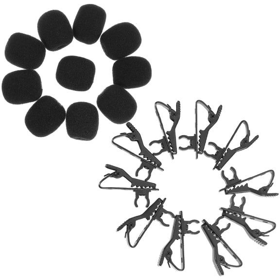 10PCS Microphone Lapel Clip Universal Mini Lavalier Mic with 10PCS Covers