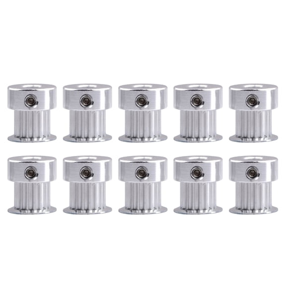 SHOWERORO 10Pcs 3D Printer Synchronous Wheel with 16 Teeth and 5mm Bore Metal Silver Finish